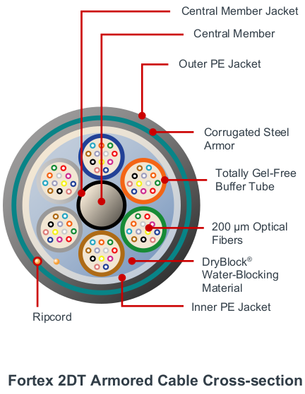 Fortex 2DT Armored Cable